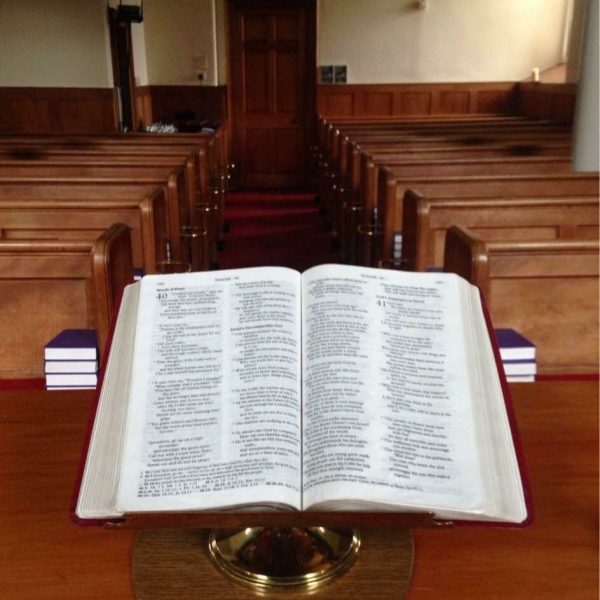 Bible on Communion table